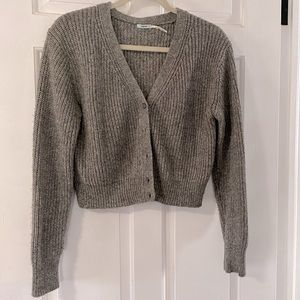 Kimchi Blue Gray Button Down Cardigan Sweater Size Large